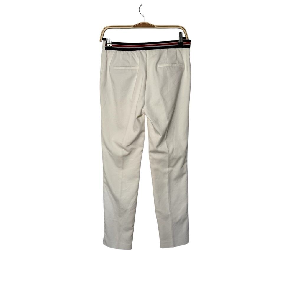 Zara Basic White Slim Ankle Trousers with Striped Waistband Y2K Size M - Picture 3 of 9
